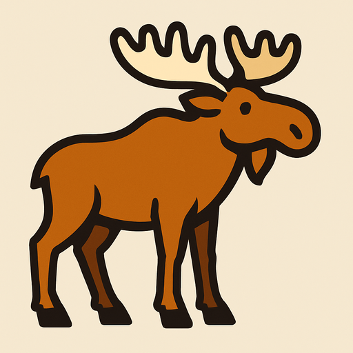Moose.
In-Game asset.  2d.  High contrast.  No shadows