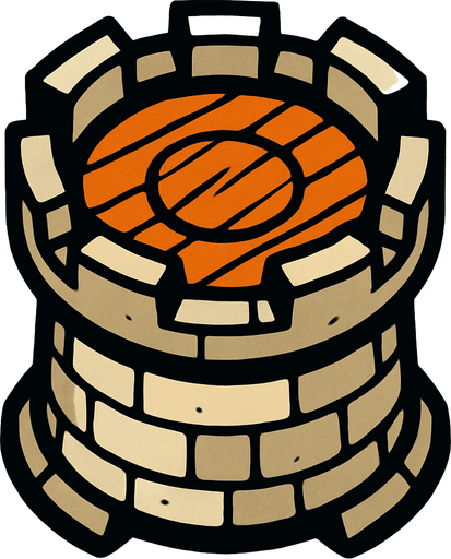 tower look on top.
In-Game asset.  2d.  High contrast.  No shadows