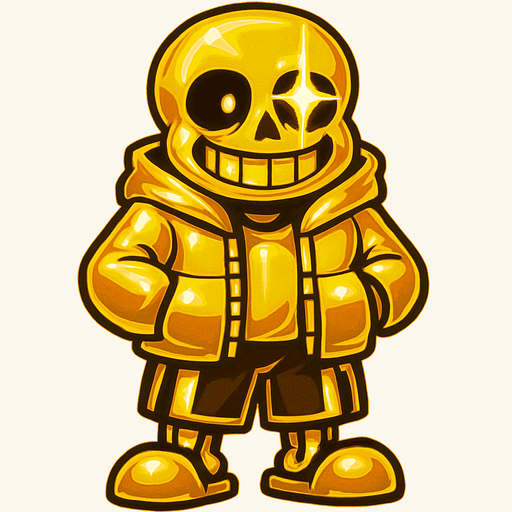 Sans de color dorado épico y brillante.
In-Game asset.  2d.  High contrast.  No shadows
