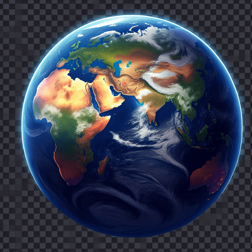 O planeta Terra fundo png.
Single Game Texture. In-Game asset. 2d. Blank background. High contrast. No shadows.