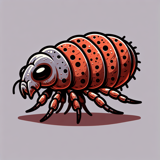 a flea.
Single Game Texture. In-Game asset. 2d. Blank background. High contrast. No shadows.