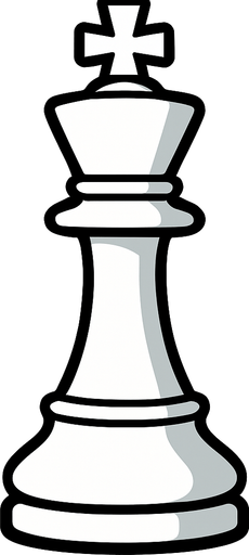 white chess king.
In-Game asset.  2d.  High contrast.  No shadows