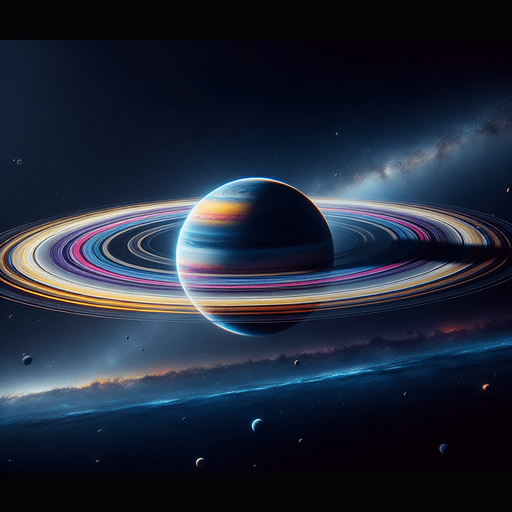 planet with rings.
black background. full, with margin.