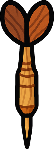 Wooden dart
In-Game asset.  2d.  High contrast.  No shadows. Topdown
