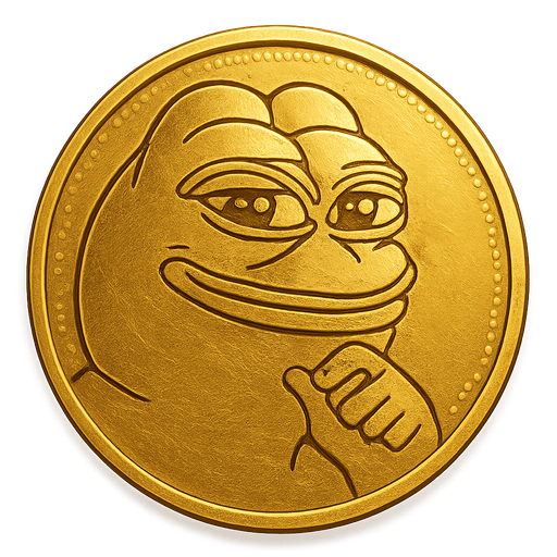 Golden memecoin with Pepe
