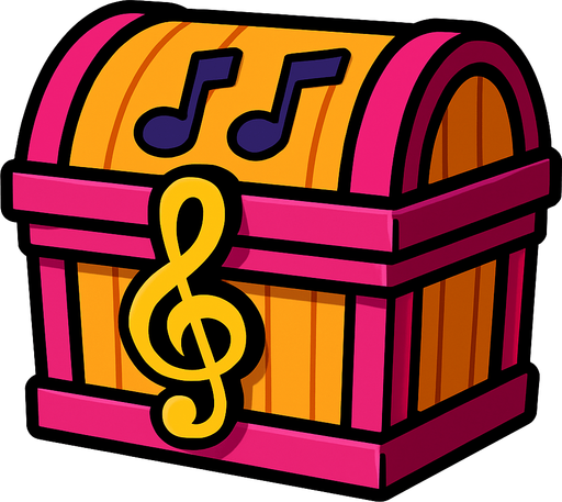 musicChest.
In-Game asset.  2d.  High contrast.  No shadows