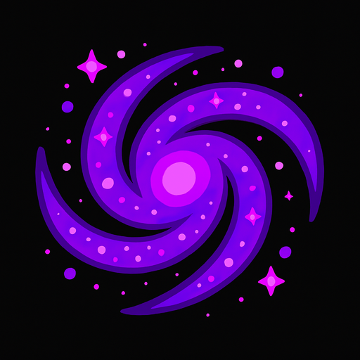 Purple galaxy.
In-Game asset.  2d.  High contrast.  No shadows