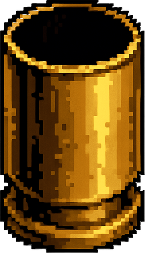 empty bullet cap.
In-Game asset.  High contrast.  No shadows
