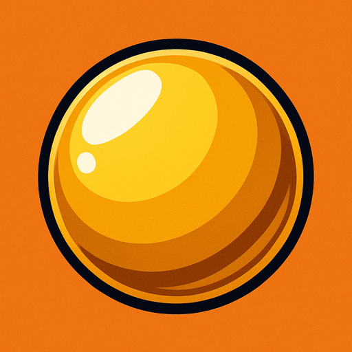 Golden ball.
In-Game asset.  2d.  High contrast.  No shadows