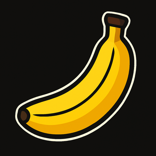 Muz,banana.
In-Game asset.  2d.  High contrast.  No shadows