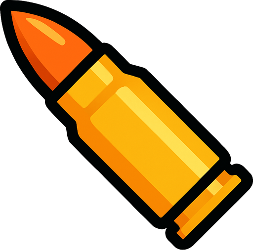 bullet.
In-Game asset.  2d.  High contrast.  No shadows
