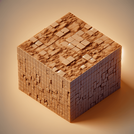 simple straight square light brown soil.
Zenith view. Video game style. High definition.