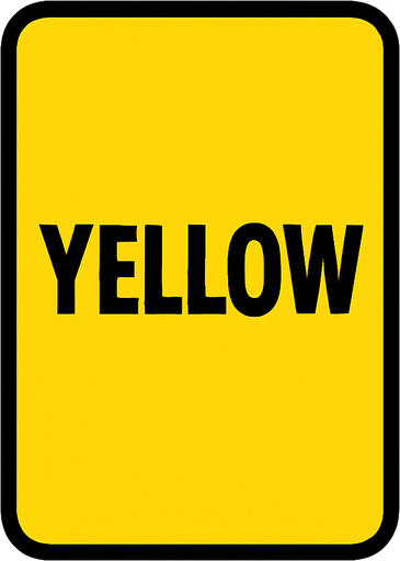 yellow card.
In-Game asset.  2d.  High contrast.  No shadows