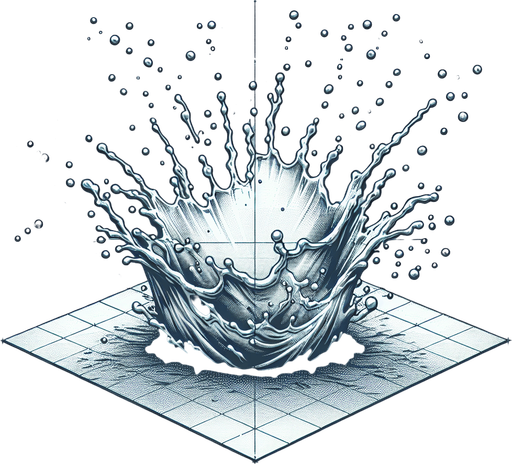 Small splash in water.
Single Game Texture.  In-Game asset.  2d.  Blank background.  High contrast.  No shadows