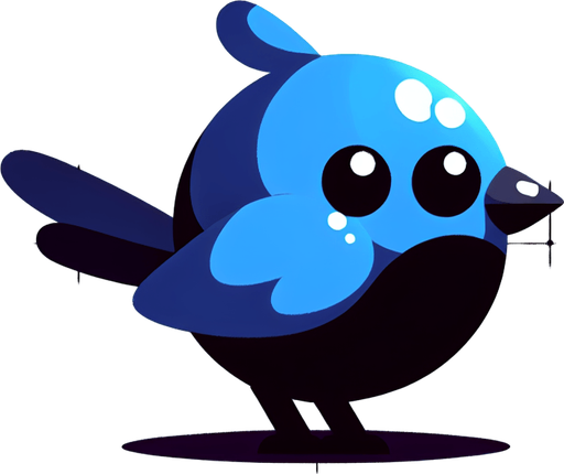 Bird.
Single Game Texture. In-Game asset. 2d. Blank background. High contrast. No shadows.