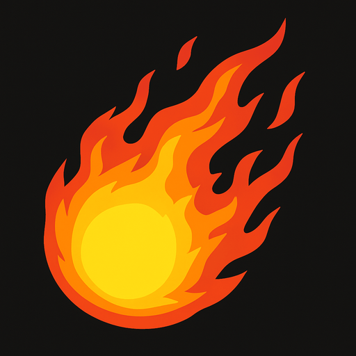fireball.
In-Game asset.  2d.  High contrast.  No shadows