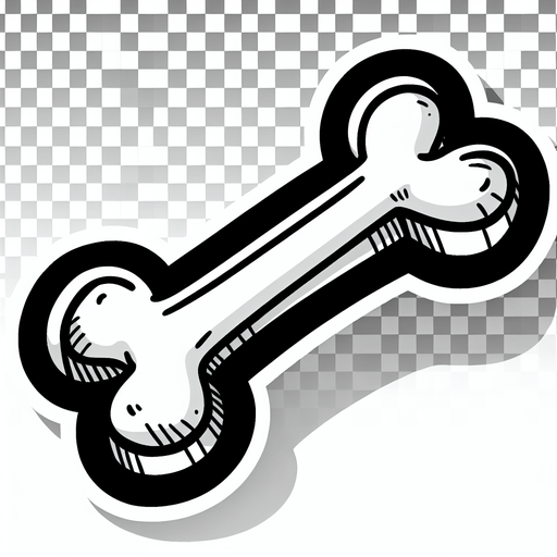 bone. clipart. cartoon. Blank background. High contrast. No shadows..