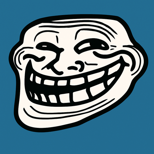 Trollface.
In-Game asset.  2d.  High contrast.  No shadows