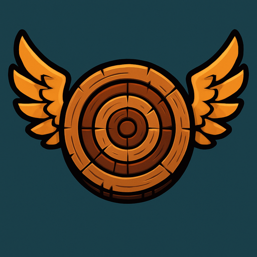 wooden target with wings.
In-Game asset.  2d.  High contrast.  No shadows