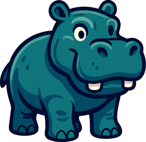 make a hippopotamus.
In-Game asset.  High contrast.  No shadows