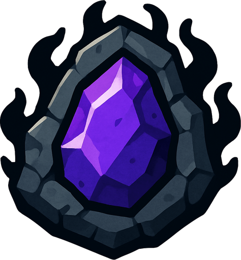 Pierre élémentaire ombre.
In-Game asset.  2d.  High contrast.  No shadows