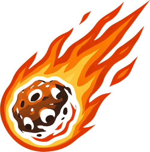 draw a falling meteor.
In-Game asset.  2d.  High contrast.  No shadows