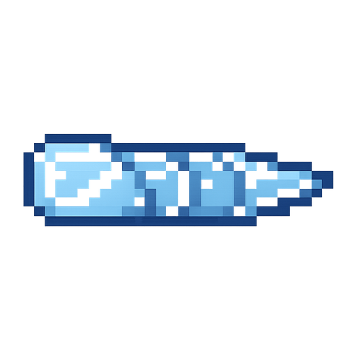 pixelart ıce bullet. No background. Transparent background. Blank background. No shadows. 2d. In-Game asset. flat
