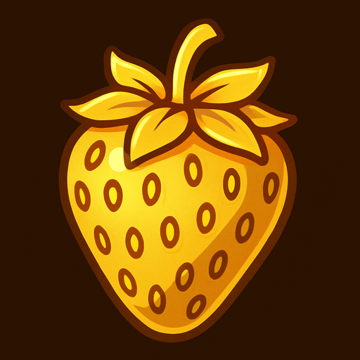 Fraise dorée.
In-Game asset.  2d.  High contrast.  No shadows