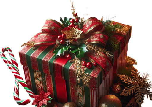 gift package with christmas decor