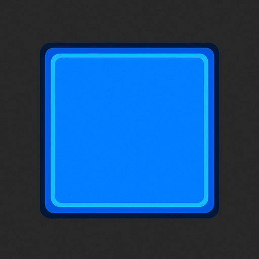 a simple square button in blue color.
In-Game asset.  2d.  High contrast.  No shadows