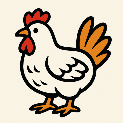 chicken.
In-Game asset.  2d.  High contrast.  No shadows
