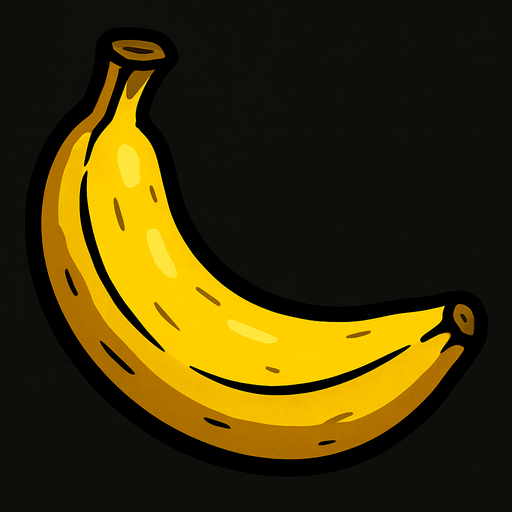 A yellow banana.
In-Game asset.  2d.  High contrast.  No shadows