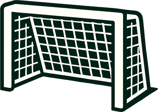 A football goal.
In-Game asset.  2d.  High contrast.  No shadows