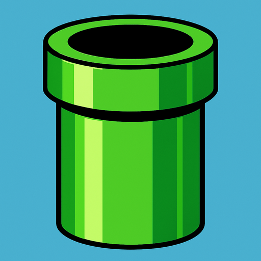 Green pipe.
In-Game asset.  2d.  High contrast.  No shadows