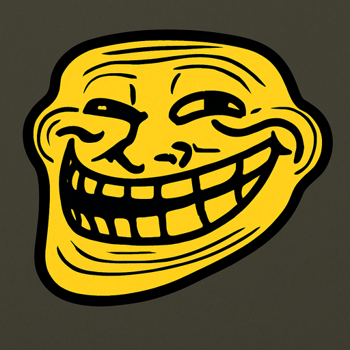 Trollface.
In-Game asset.  2d.  High contrast.  No shadows