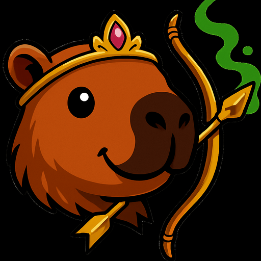 Quitale el casco y ponle una tiara de princesa. Has el arco y la flecha de oro. Recuerda que es un capybara.