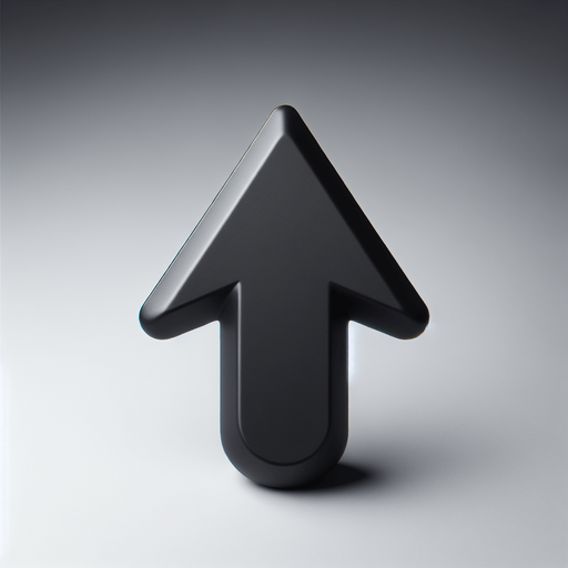 Simple black arrow pointing up. Mouse cursor like.