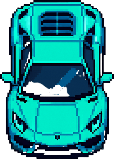 Draw 2d pixel lamborghini car top view turkuaz..
In-Game asset.  2d.  High contrast.  No shadows
