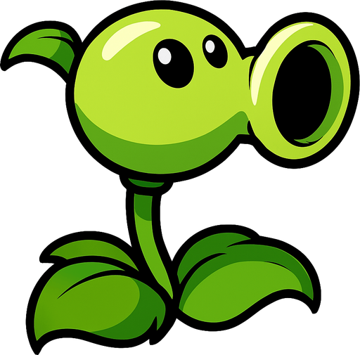 Lanza guisantes de pvsz.
In-Game asset.  2d.  High contrast.  No shadows
