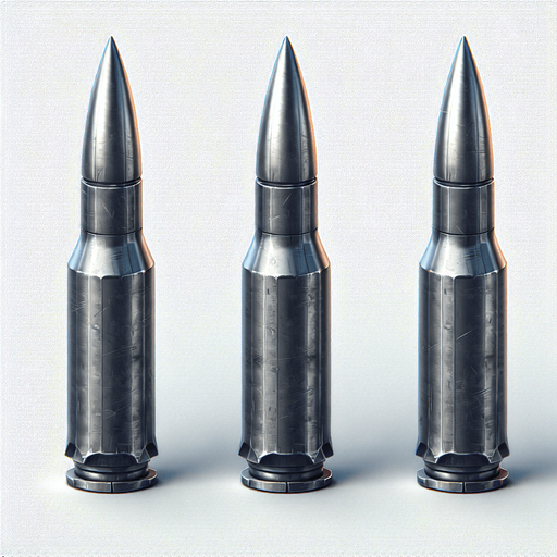 make fighter jets bullets.
Single Game Texture. In-Game asset. 2d. Blank background. High contrast. No shadows.