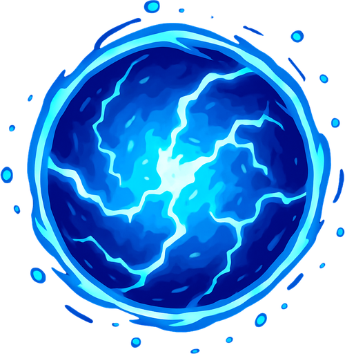 Energy ball.
In-Game asset.  2d.  High contrast.  No shadows