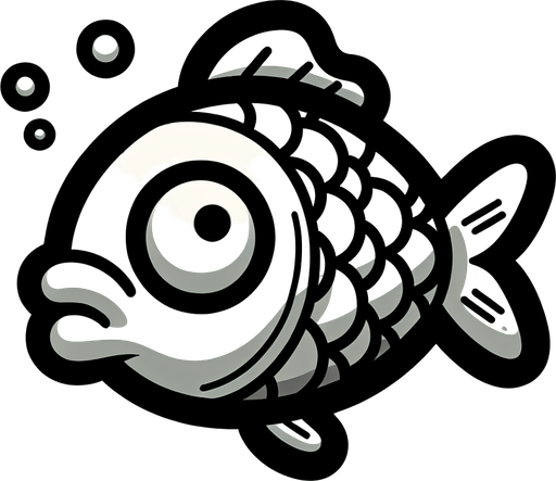 A carp which looks dumb.
Single Game Texture. In-Game asset. 2d. Blank background. High contrast. No shadows.
