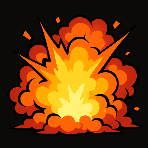 Explosion.
In-Game asset.  2d.  High contrast.  No shadows