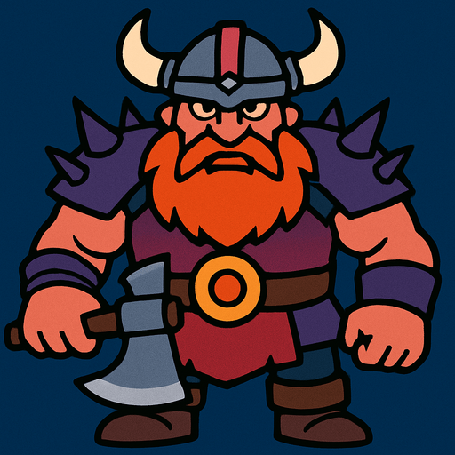Wiking boss.
In-Game asset.  2d.  High contrast.  No shadows