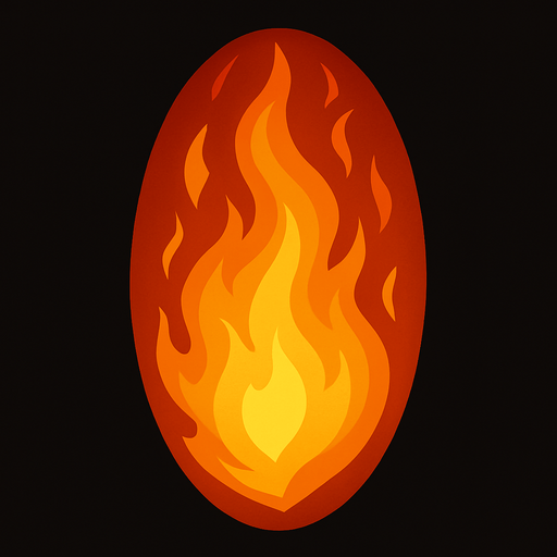 elips vertical fire light.
In-Game asset.  2d.  High contrast.  No shadows