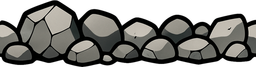 rock line.
In-Game asset.  2d.  High contrast.  No shadows. long. cartoon