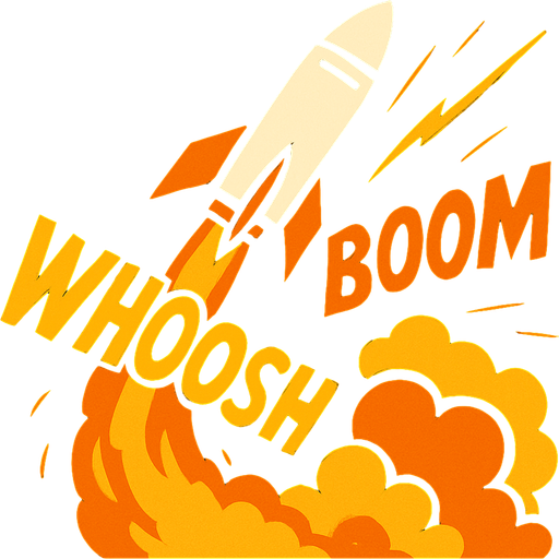 A powerful and dynamic rocket launch sound effect for a 2D arcade game. It should include ignition, rising whoosh, and a subtle explosion fade as it flies off-screen.".
In-Game asset.  2d.  High contrast.  No shadows