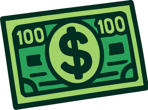 dollar paper.
In-Game asset.  2d.  High contrast.  No shadows