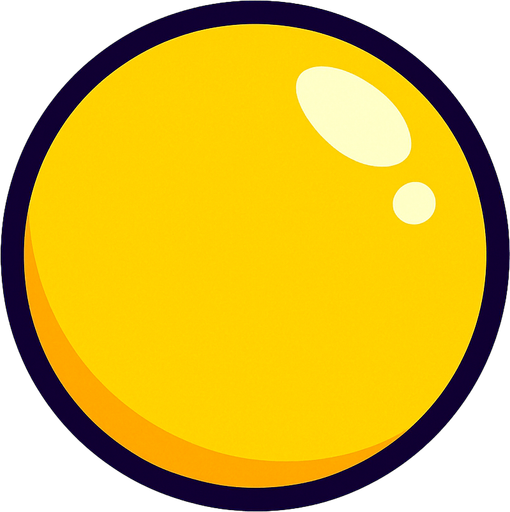 yellowBall.
In-Game asset.  2d.  High contrast.  No shadows