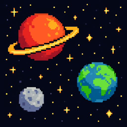 Make a image in space but pixel 2d do good.
In-Game asset.  2d.  High contrast.  No shadows